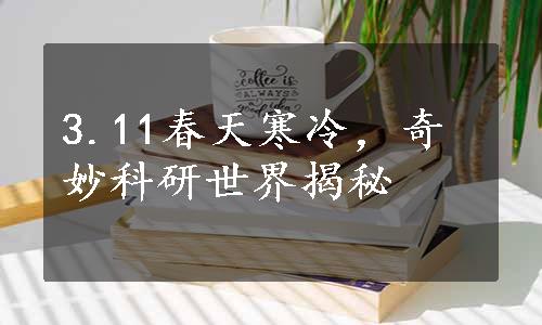 3.11春天寒冷，奇妙科研世界揭秘