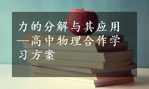 力的分解与其应用—高中物理合作学习方案