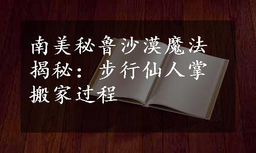 南美秘鲁沙漠魔法揭秘：步行仙人掌搬家过程