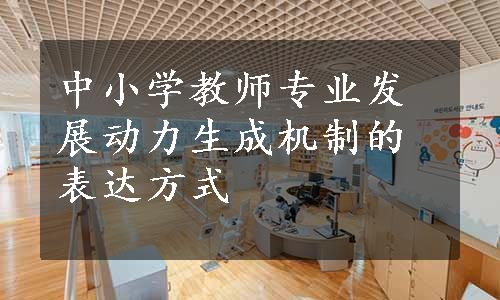 中小学教师专业发展动力生成机制的表达方式