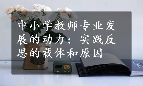 中小学教师专业发展的动力：实践反思的载体和原因