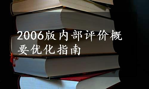 2006版内部评价概要优化指南