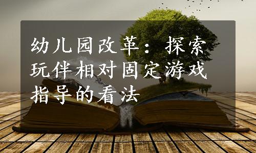 幼儿园改革：探索玩伴相对固定游戏指导的看法