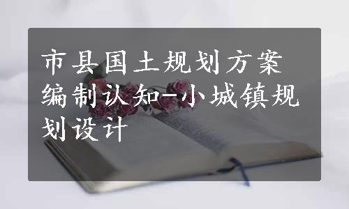 市县国土规划方案编制认知-小城镇规划设计