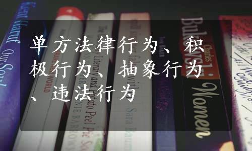 单方法律行为、积极行为、抽象行为、违法行为