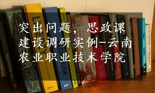 突出问题，思政课建设调研实例-云南农业职业技术学院