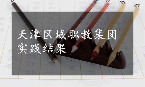 天津区域职教集团实践结果