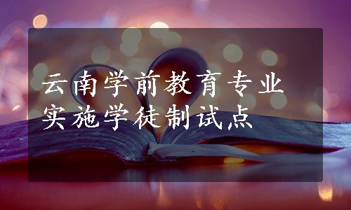 云南学前教育专业实施学徒制试点