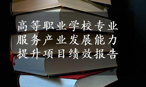 高等职业学校专业服务产业发展能力提升项目绩效报告