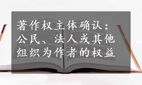 著作权主体确认：公民、法人或其他组织为作者的权益