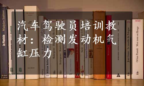 汽车驾驶员培训教材：检测发动机气缸压力