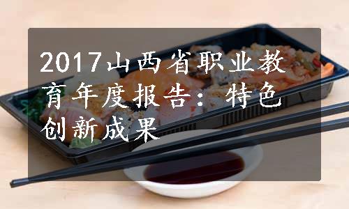 2017山西省职业教育年度报告：特色创新成果