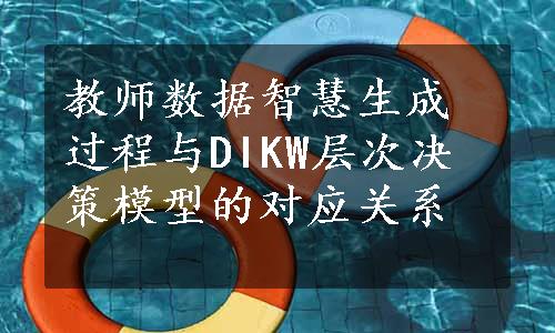 教师数据智慧生成过程与DIKW层次决策模型的对应关系