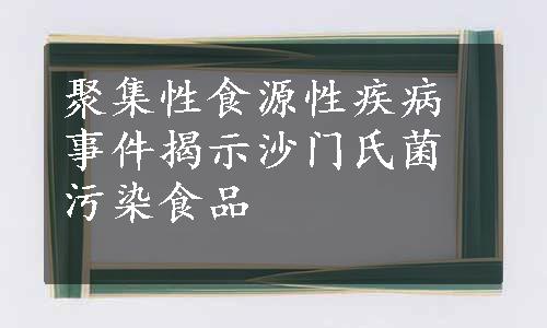 聚集性食源性疾病事件揭示沙门氏菌污染食品