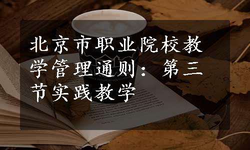 北京市职业院校教学管理通则：第三节实践教学