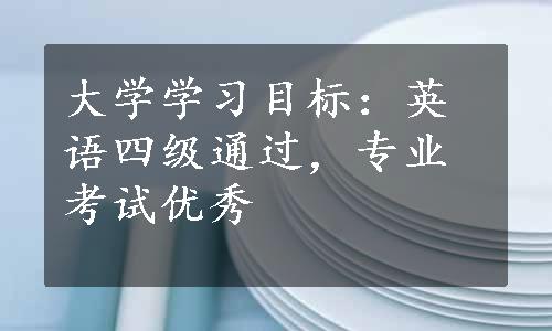 大学学习目标：英语四级通过，专业考试优秀