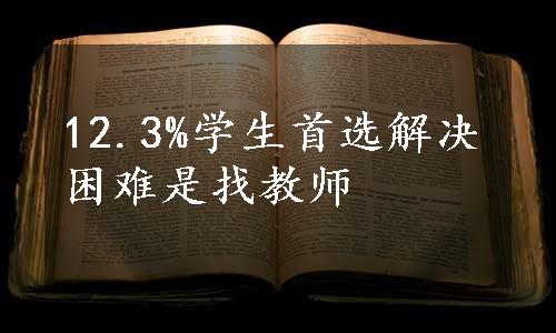 12.3%学生首选解决困难是找教师