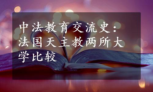 中法教育交流史：法国天主教两所大学比较