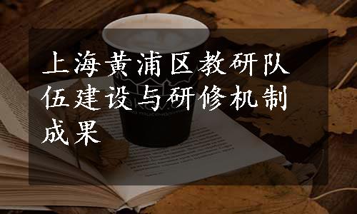 上海黄浦区教研队伍建设与研修机制成果