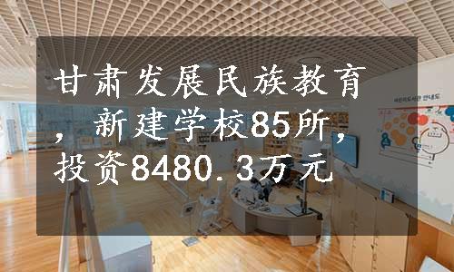 甘肃发展民族教育，新建学校85所，投资8480.3万元