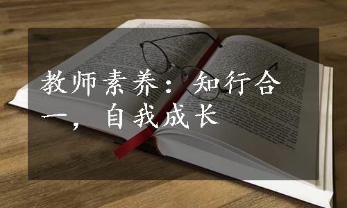 教师素养：知行合一，自我成长