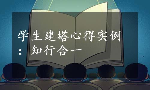 学生建塔心得实例：知行合一