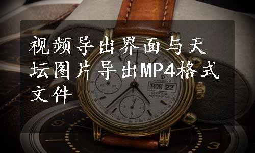 视频导出界面与天坛图片导出MP4格式文件