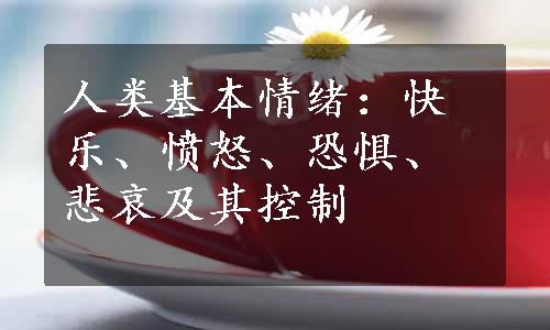 人类基本情绪：快乐、愤怒、恐惧、悲哀及其控制