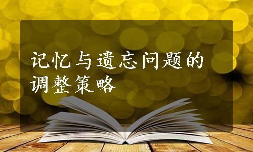 记忆与遗忘问题的调整策略