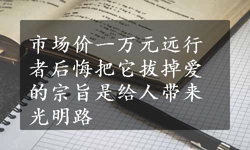 市场价一万元远行者后悔把它拔掉爱的宗旨是给人带来光明路