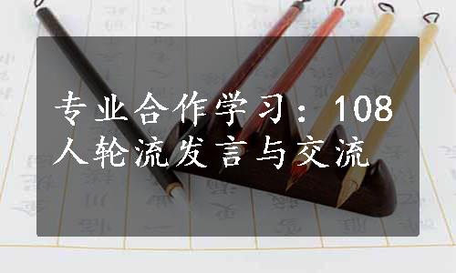 专业合作学习：108人轮流发言与交流