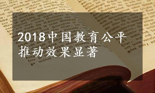 2018中国教育公平推动效果显著