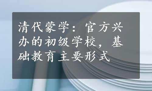 清代蒙学：官方兴办的初级学校，基础教育主要形式