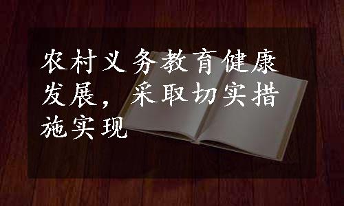 农村义务教育健康发展，采取切实措施实现