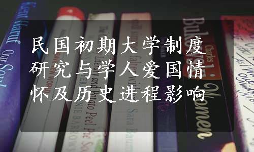 民国初期大学制度研究与学人爱国情怀及历史进程影响