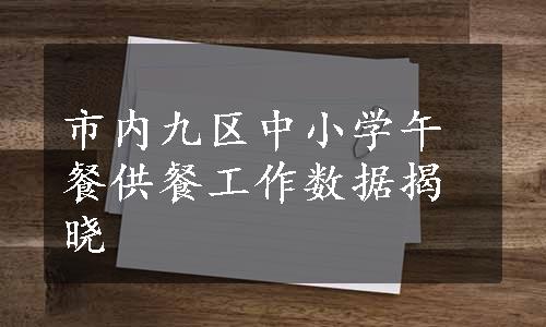 市内九区中小学午餐供餐工作数据揭晓