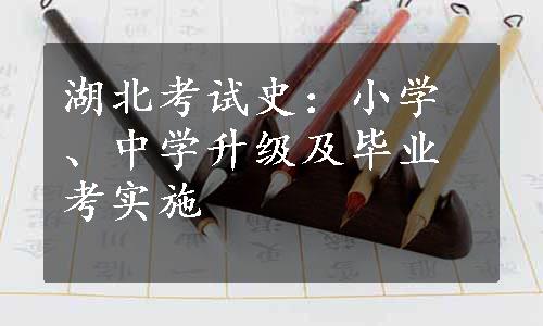 湖北考试史：小学、中学升级及毕业考实施