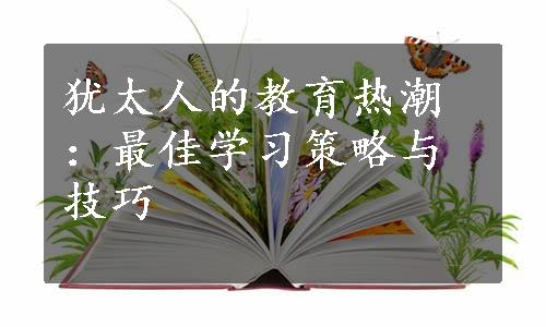 犹太人的教育热潮：最佳学习策略与技巧