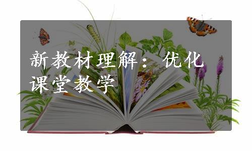 新教材理解：优化课堂教学