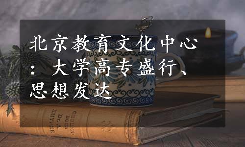 北京教育文化中心：大学高专盛行、思想发达