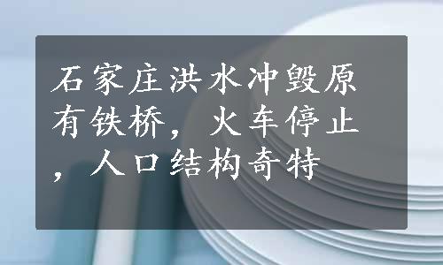 石家庄洪水冲毁原有铁桥，火车停止，人口结构奇特