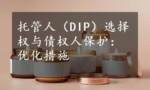 托管人（DIP）选择权与债权人保护：优化措施