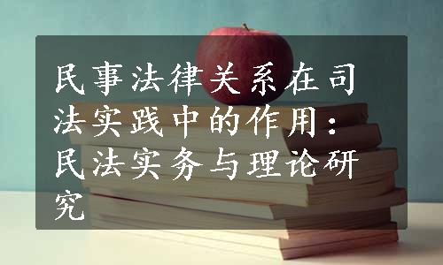 民事法律关系在司法实践中的作用：民法实务与理论研究