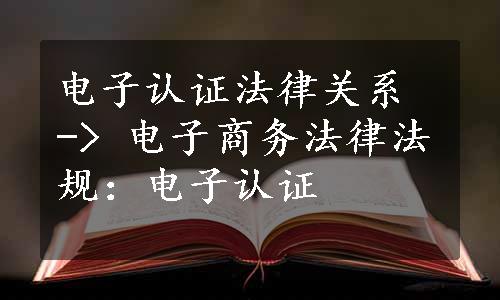 电子认证法律关系 -> 电子商务法律法规：电子认证