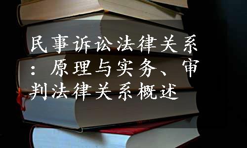 民事诉讼法律关系：原理与实务、审判法律关系概述