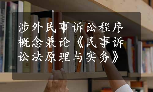 涉外民事诉讼程序概念兼论《民事诉讼法原理与实务》