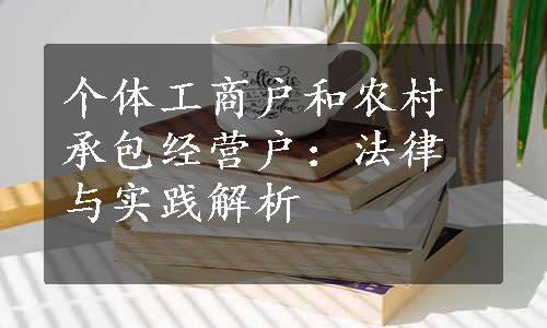 个体工商户和农村承包经营户：法律与实践解析