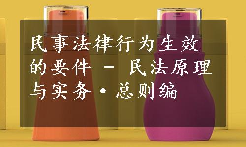 民事法律行为生效的要件 - 民法原理与实务·总则编