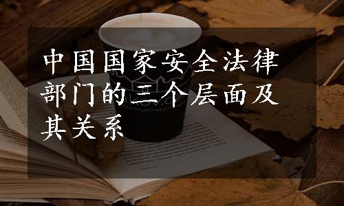 中国国家安全法律部门的三个层面及其关系