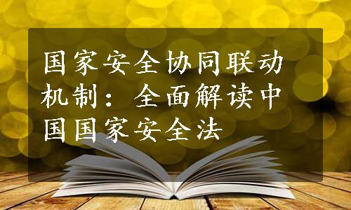 国家安全协同联动机制：全面解读中国国家安全法